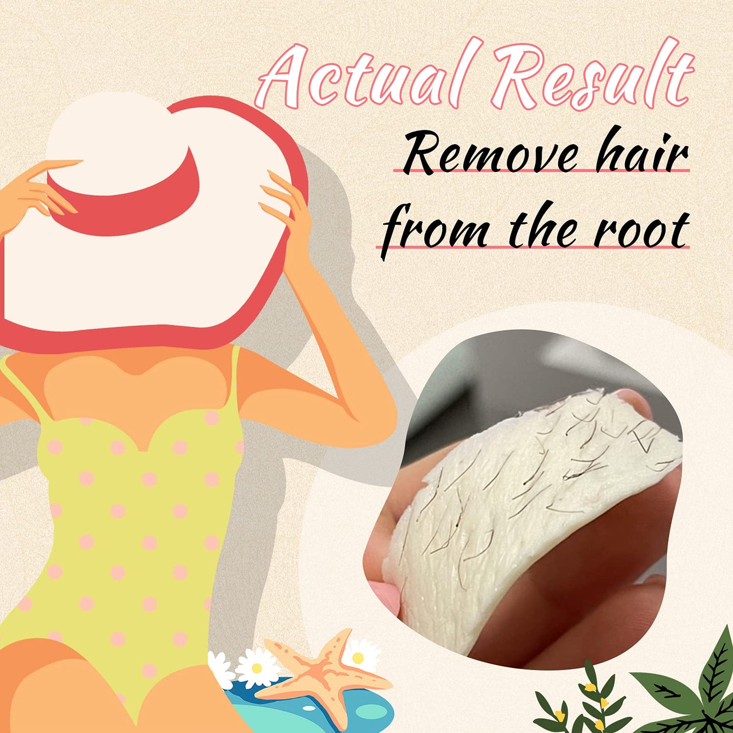 Ajoura 1 lb Hard Wax Beads for Hair Removal, Chamomile Wax Beans, Blue