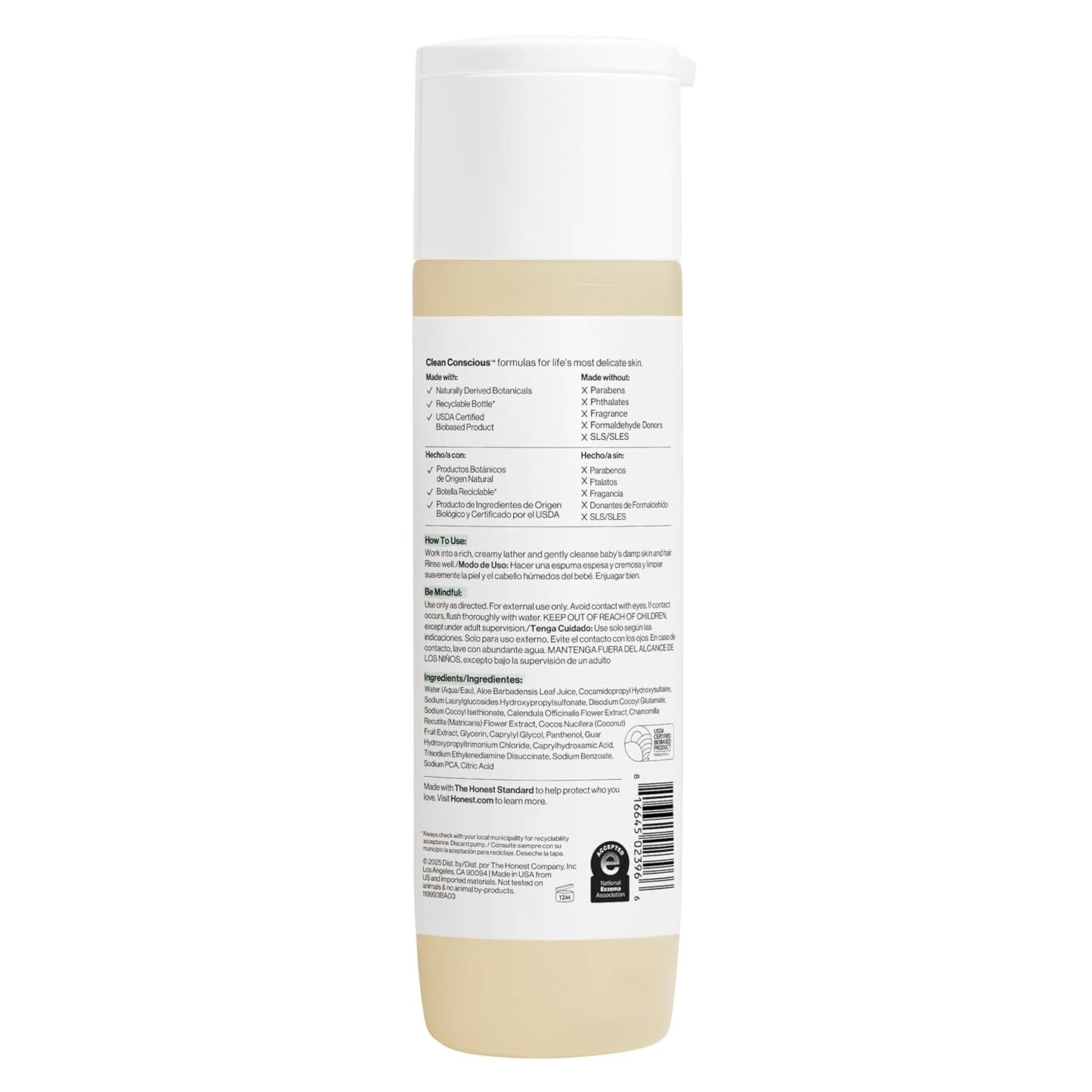 The Honest Company Shampoo & Body Wash, Tear-Free, Fragrance-Free, 10 fl oz