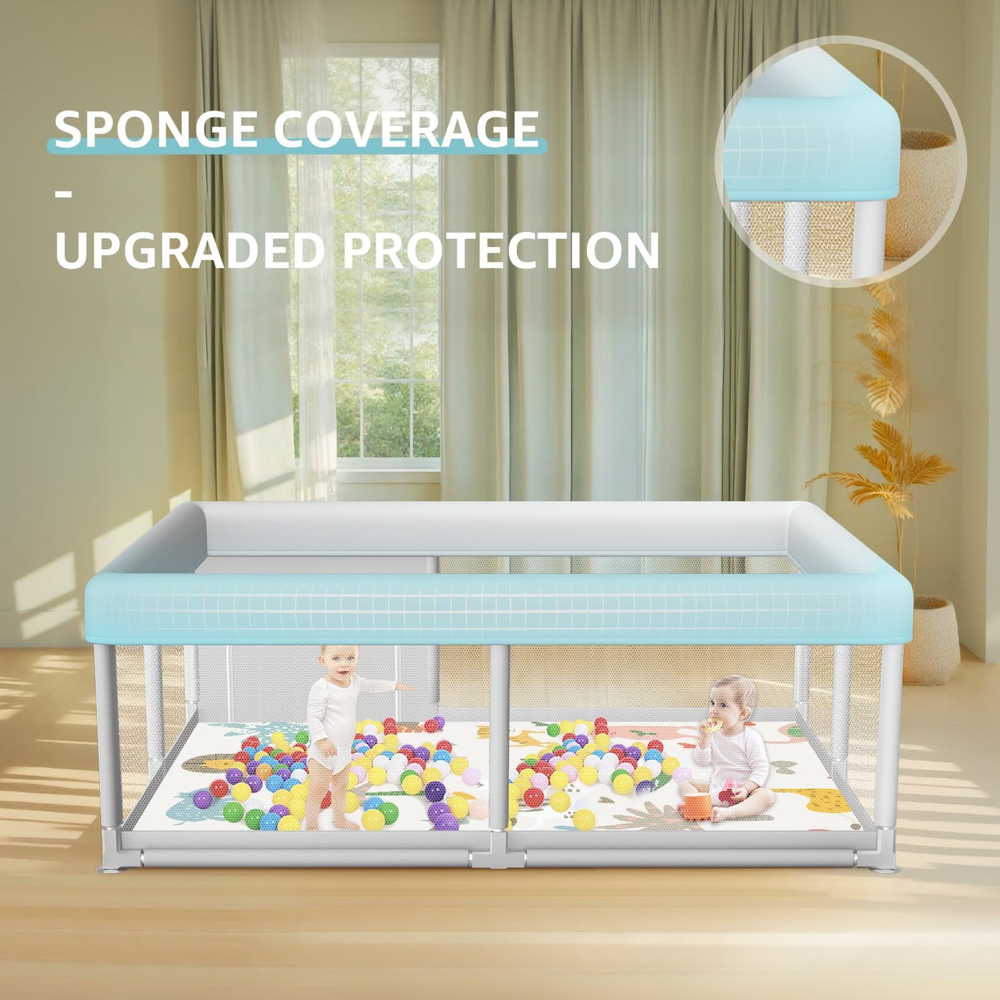 Hiaksedt Baby Playpen 50x50 Inch, Play Pens for Babies and Toddlers