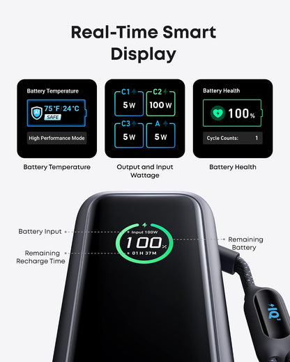 Anker Laptop Power Bank, 25,000mAh Travel Essential with 165W Total Output
