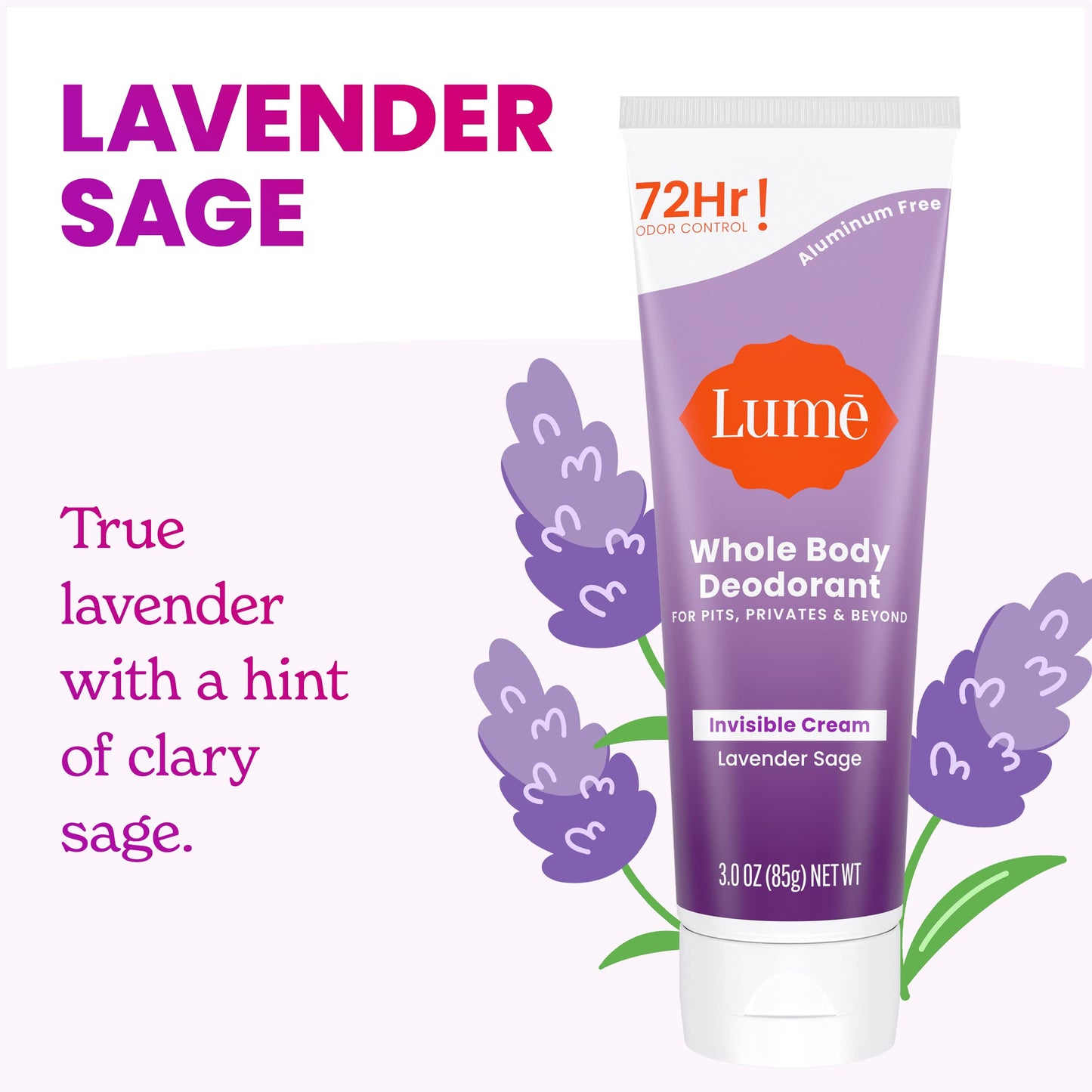 Lume Whole Body Deodorant - Cream Tube - 3 oz (Clean Tangerine)