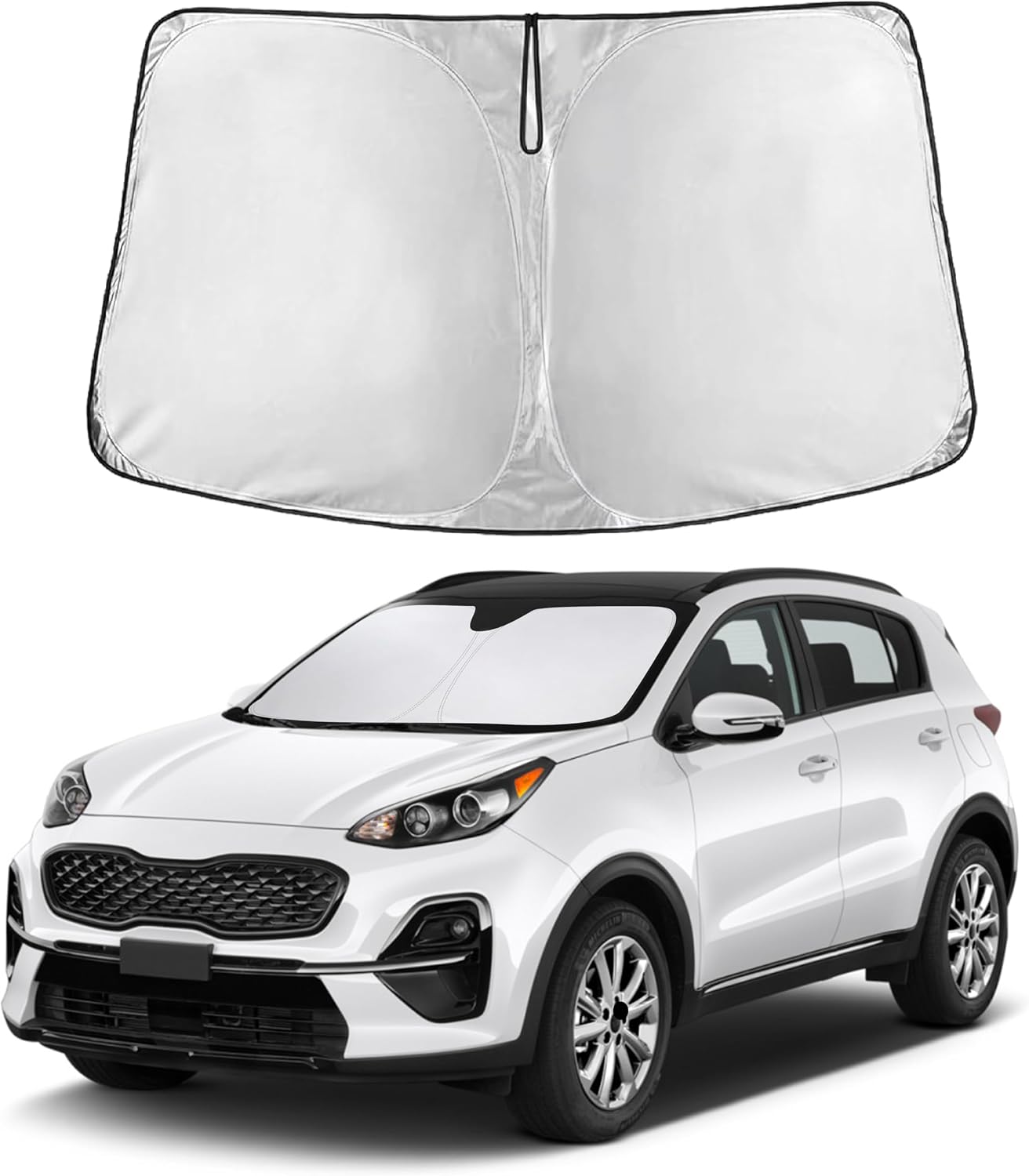 Econour Car Windshield Sun Shade, Front Window Sun Blocker for SUVs,Sedan