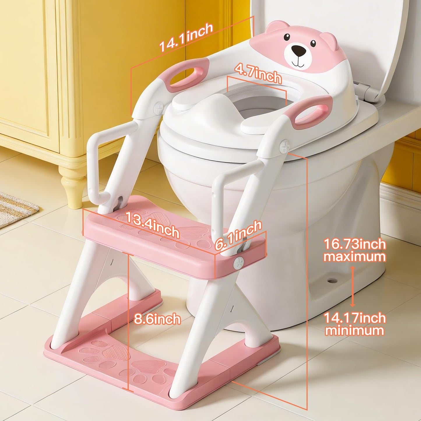 Potty Training Toilet for Toddlers, 2-in-1 Potty Training seat, Anti-Slip