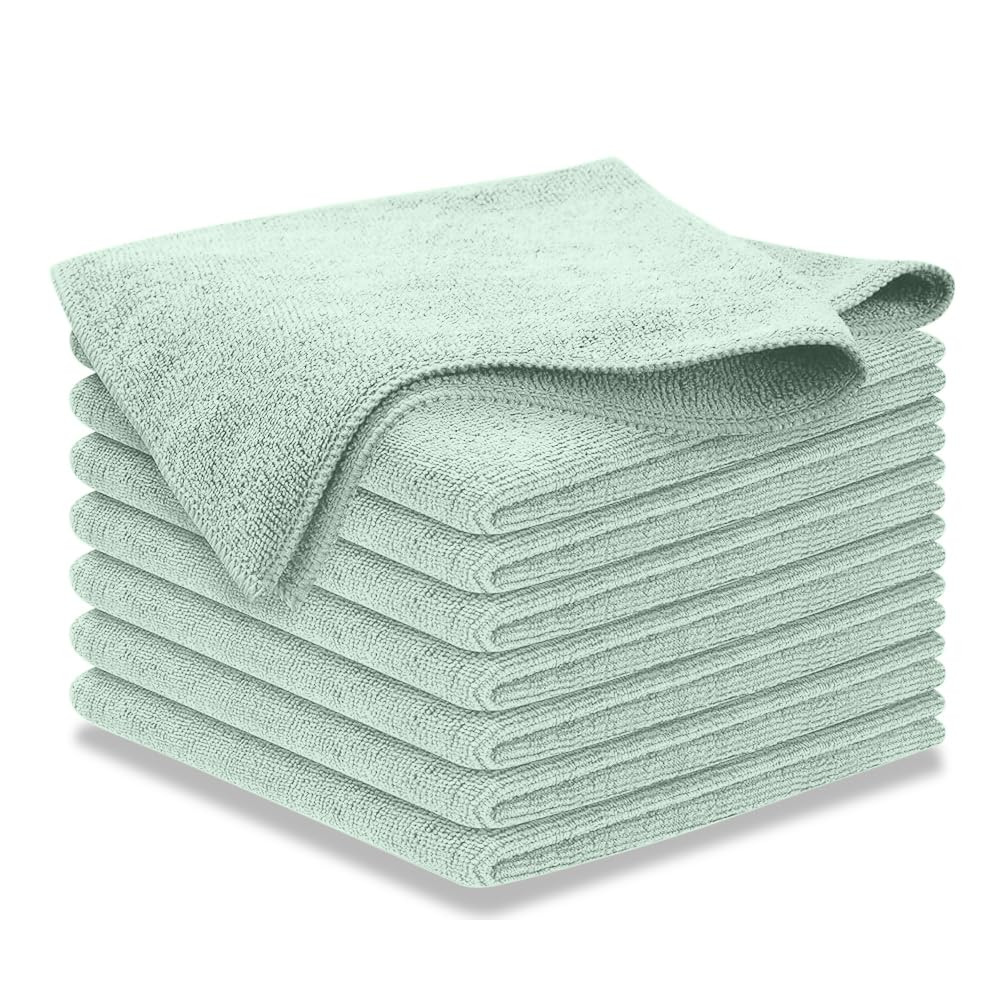 USANOOKS Microfiber Cleaning Cloth Grey - 12 Pcs (12.5"x12.5") - High Performance - 1200 Washes, Ultra Absorbent Microfiber Towel Weave Grime & Liquid for Streak-Free Mirror Shine - Car Washing Cloth
