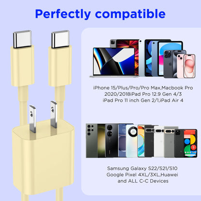 iPhone 17 16 15 Charger Fast Charging,2Pack 20W Apple iPad USB C Wall Charger Block with 6FT USB C to C Cable for iPhone 17/Pro/Pro Max/17 Air/ 16/16 Pro/16 Pro Max/15/Plus/Pro/Pro Max