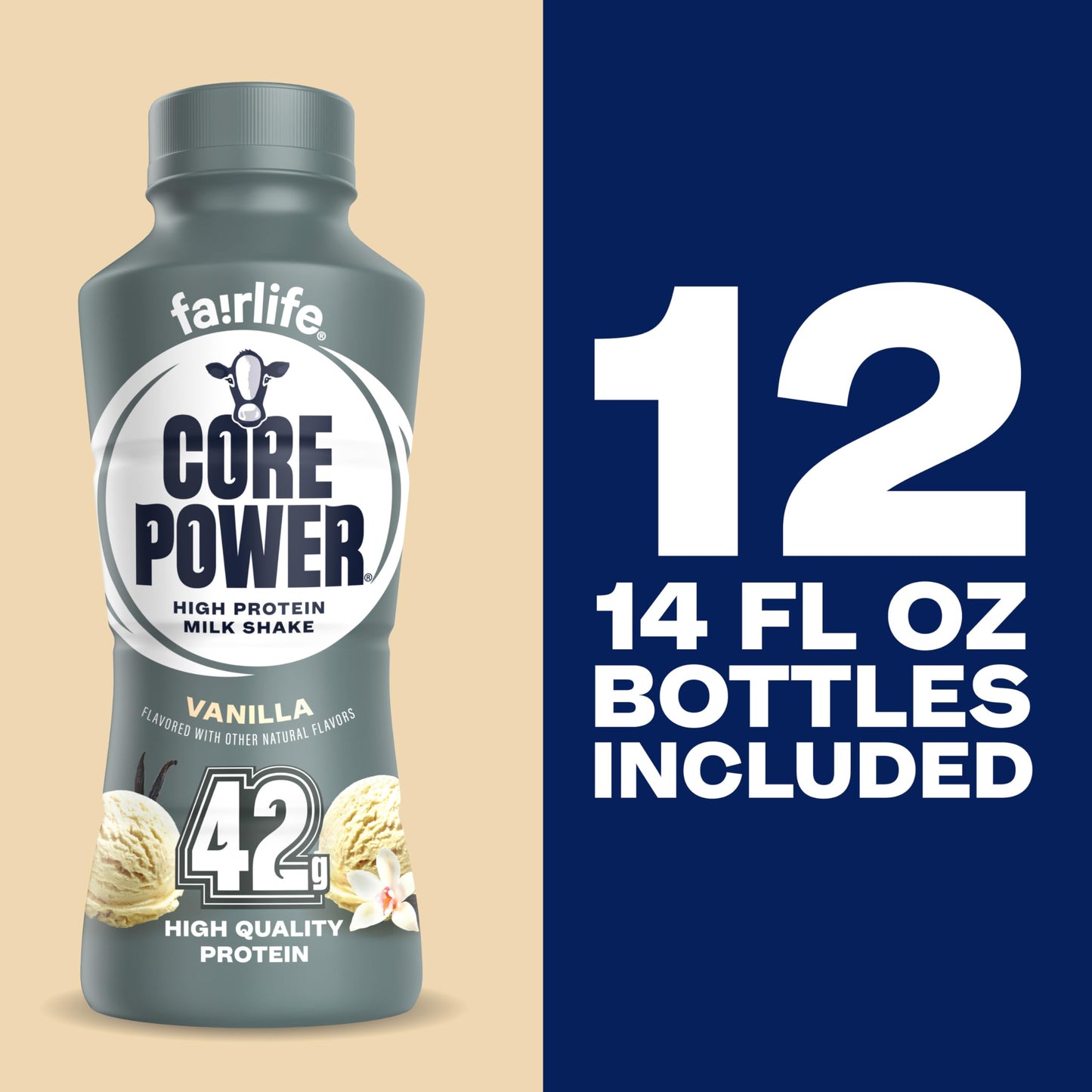 Core Power Elite High Protein Shake, Chocolate, 42g Bottle, 14oz, 12 Pack
