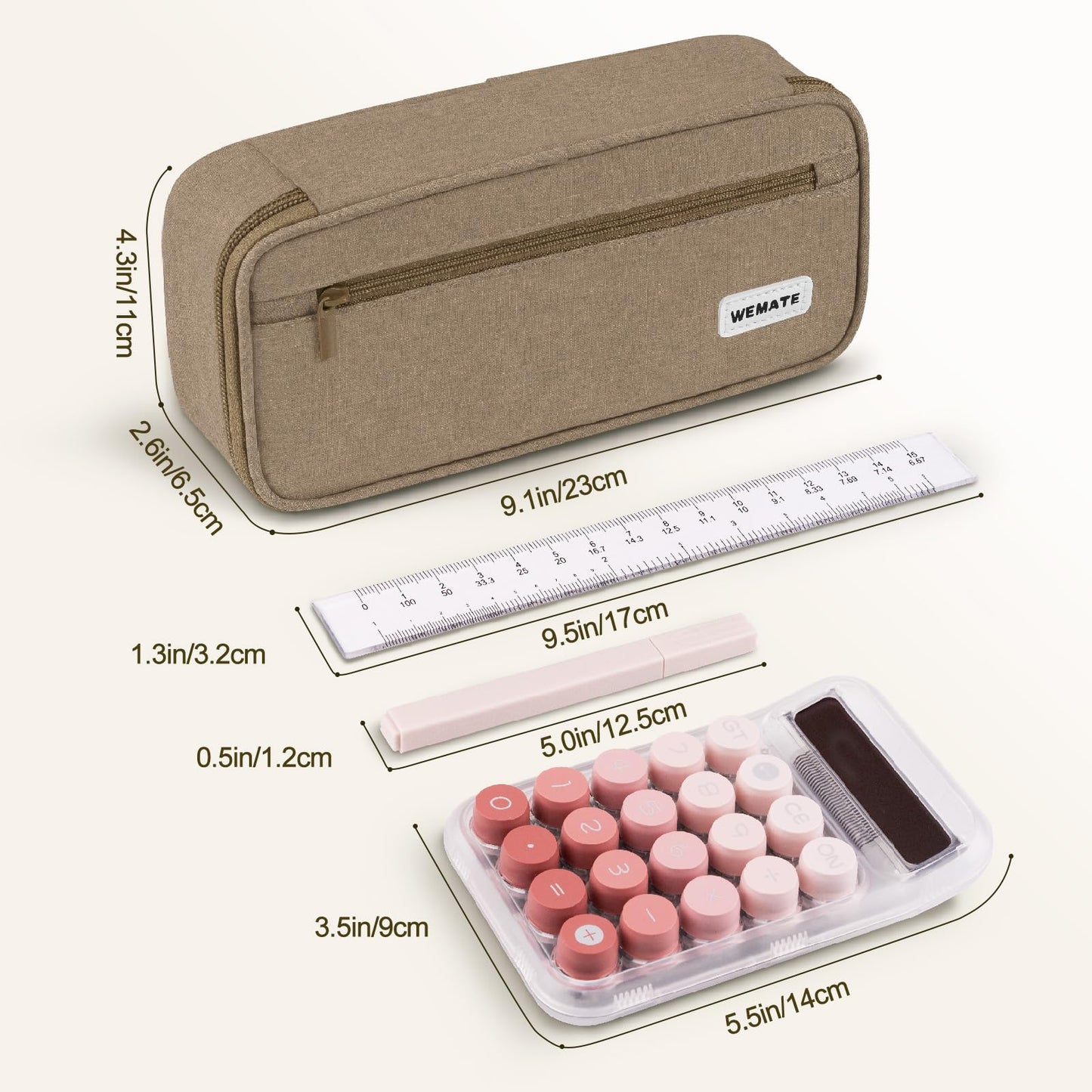 WEMATE Pencil Case, Large Storage Organizer, Makeup Bag, Teacher Must - have, Big Pencil Pouch, Marker Case for College
