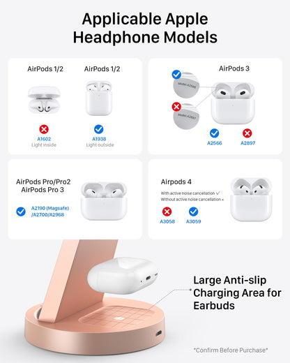 Anlmz 3 in 1 Charging Station - Wireless Charger for Apple Multiple Devices