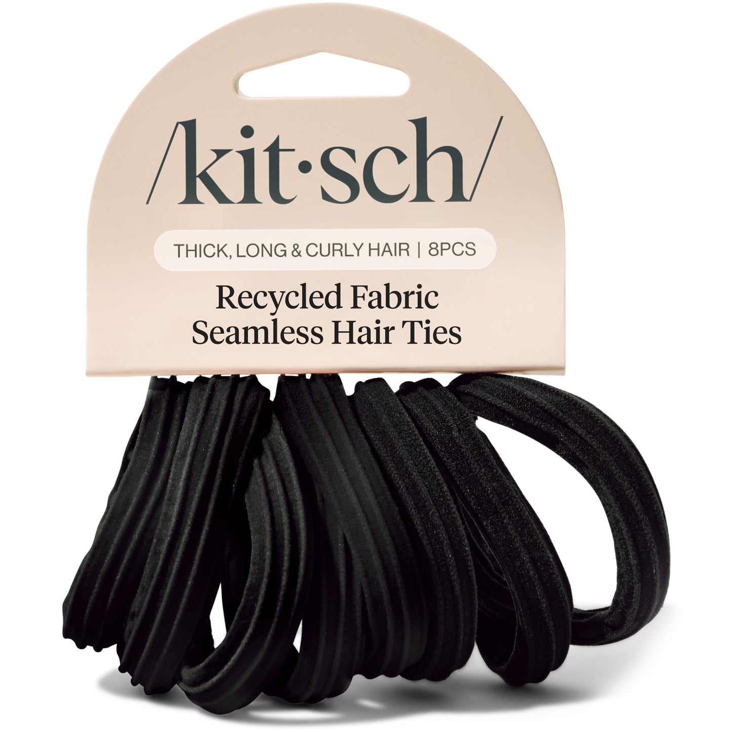 Kitsch Elastic Hair Ties No Damage | Stretchable Hair Bands - Neutral 12pcs