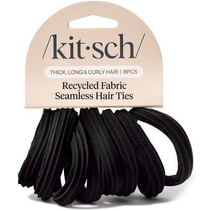 Kitsch Elastic Hair Ties No Damage | Stretchable Hair Bands - Neutral 12pcs