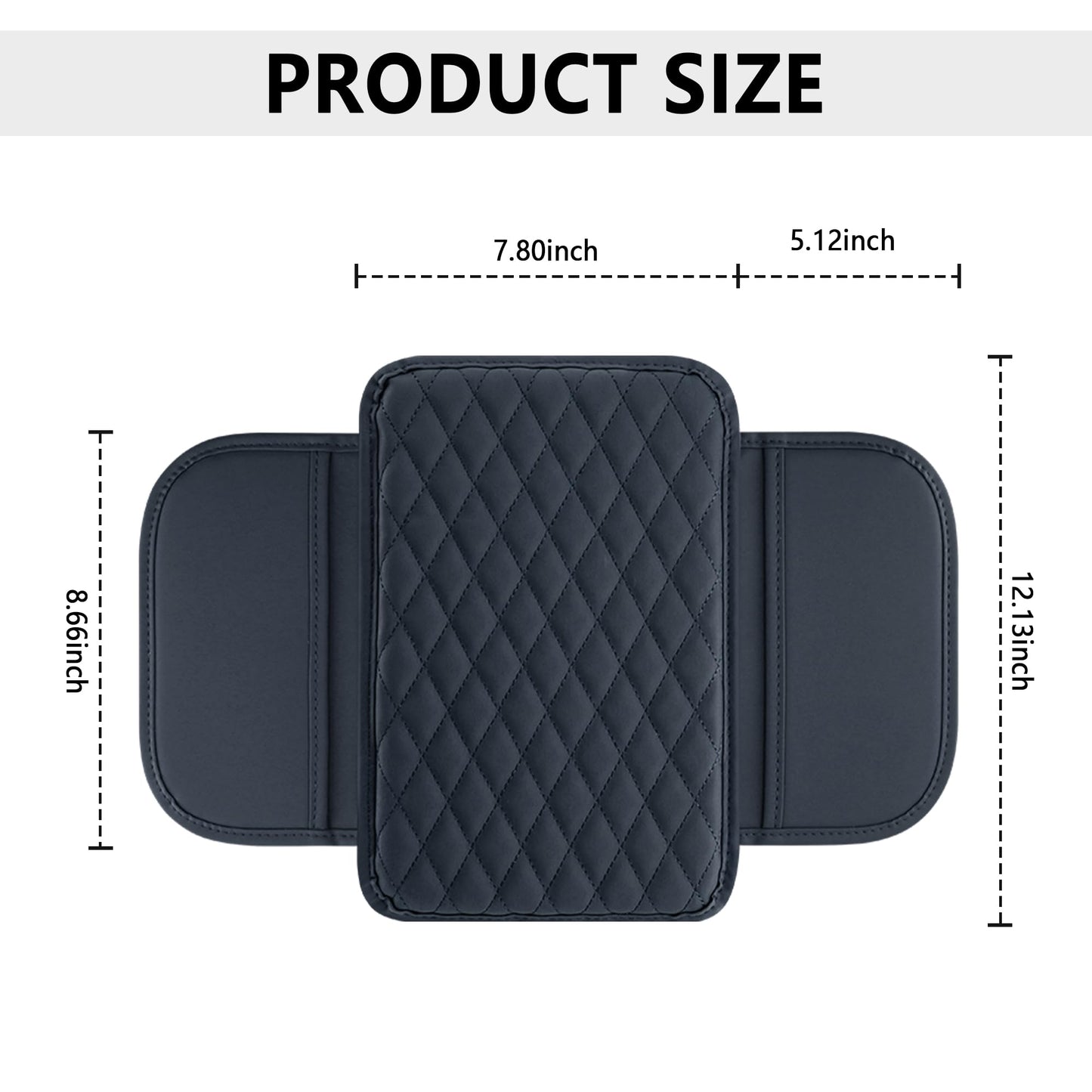 Stacool Upgraded Car Center Console Cover,Microfiber Leather Car Armrest Cover Cushion with 2 Storage Bags,Universal Car Armrest Storage Box (Black)