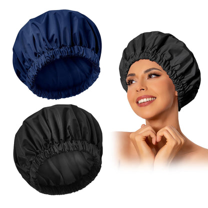 Edoneery Shower Caps for Women Reusable Waterproof, Shower Hair Cap