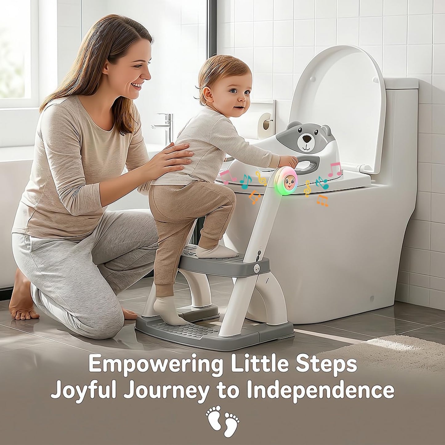 Potty Training Toilet for Toddlers, 2-in-1 Potty Training seat, Anti-Slip