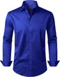 J.VER Men's Dress Shirts Solid Long Sleeve Stretch Wrinkle-Free Formal Shirt Business Casual Button Down Shirts