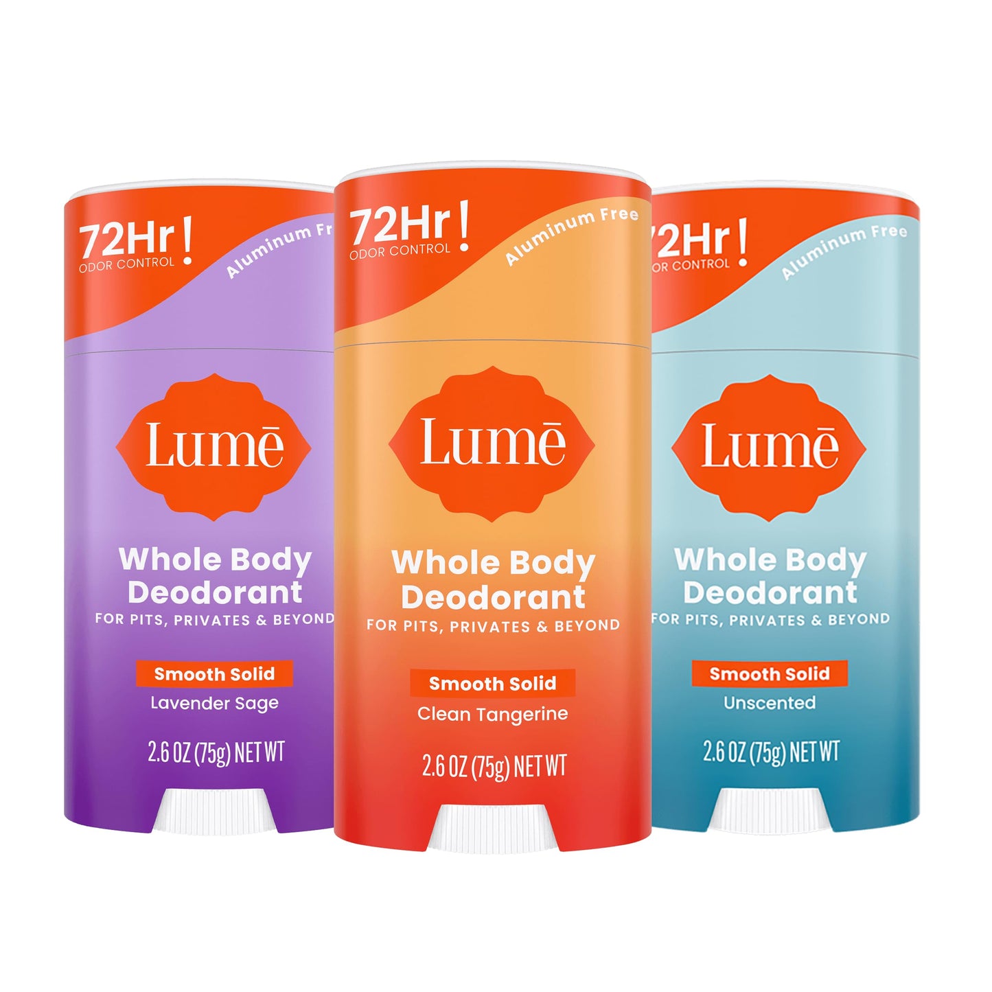 Lume Whole Body Deodorant - Solid Stick - 2.6 oz, 2 pk (Soft Powder)