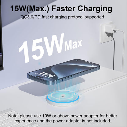 MagSafe Charger 2 Pack 15W Magnetic Wireless Charger Fast Charging Pad Compatible with iPhone 17/16/15/14/13/12 Series & AirPods 3/2/Pro Magnetic MagSafe Charging Pad with Dual Ports-Blue