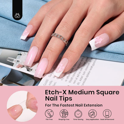Beetles Soft Gel Nail Tips Short Almond 288pcs in 12 Sizes Etch-X