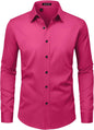 Men’s Wrinkle Free Dress Shirts Regular Fit Long Sleeve Non Iron Business Casual Wedding Stretch Button Down Shirt