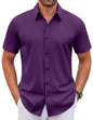 COOFANDY Men's Stretch Dress Shirts Short Sleeve Wrinkle Free Casual Button Down Shirts
