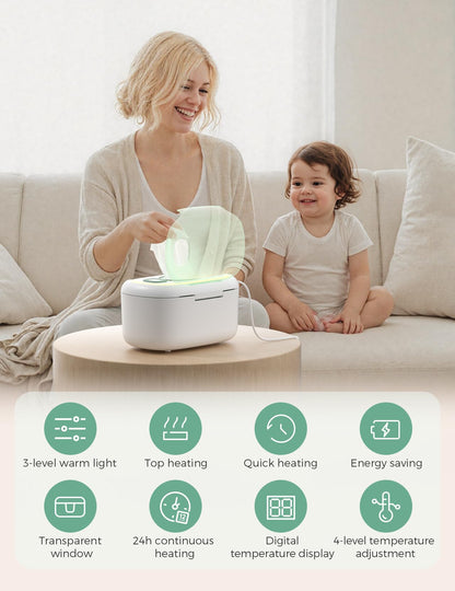 Momcozy Baby Wipe Warmer, Innovative Spring Design,Large Capacity Dispenser