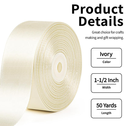 Mauproy Dusty Rose Satin Ribbon, 1-1/2 Inch, 50 Yards