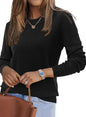 Arach&Cloz Women's Wool Blend Classic Crew Neck Casual Fall Sweaters
