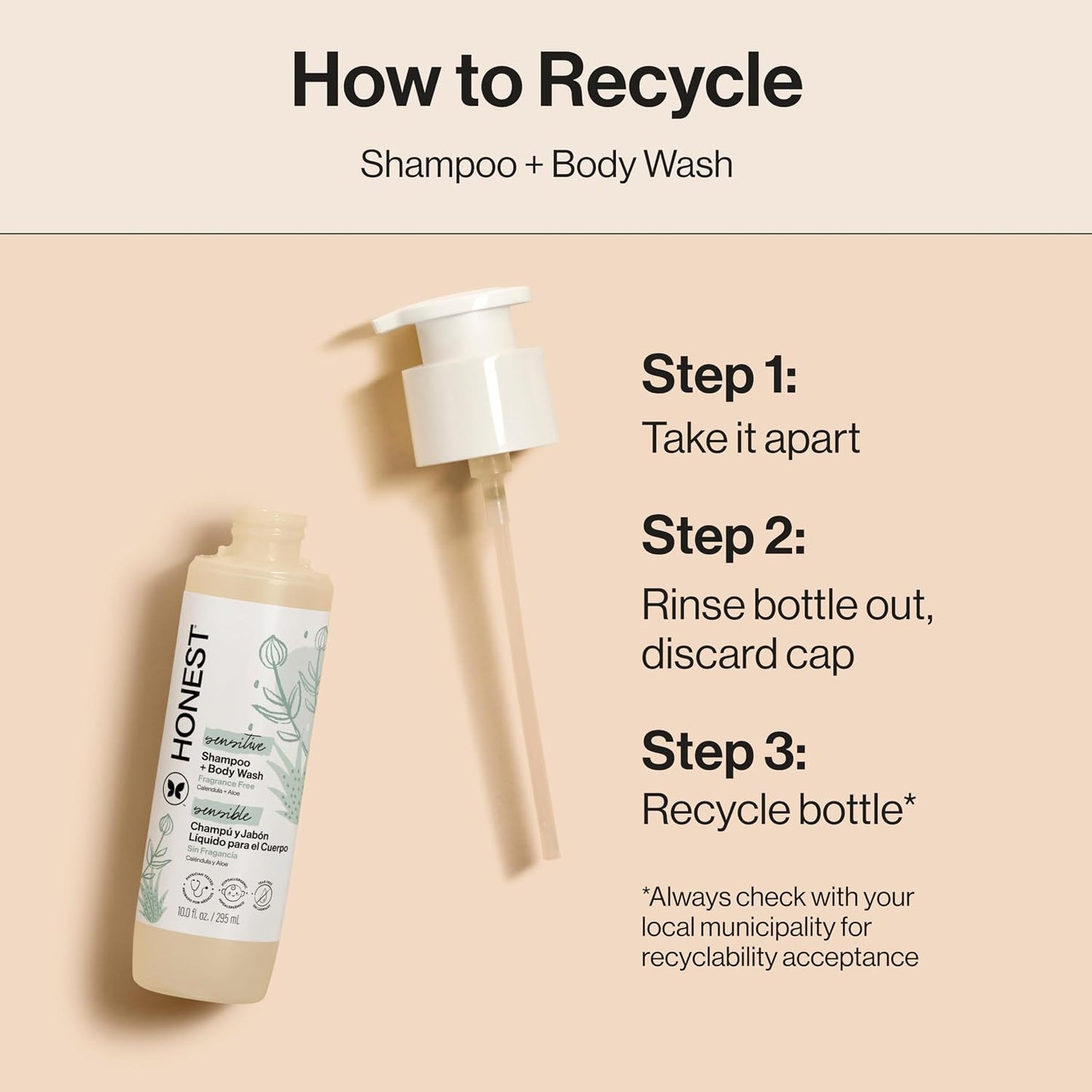 The Honest Company Shampoo & Body Wash, Tear-Free, Fragrance-Free, 10 fl oz