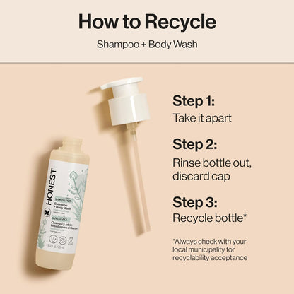 The Honest Company Shampoo & Body Wash, Tear-Free, Fragrance-Free, 10 fl oz