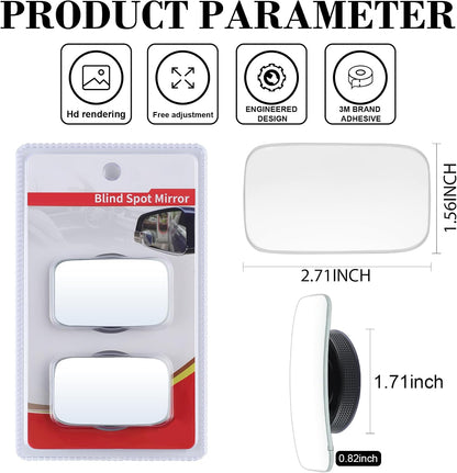 LivTee Blind Spot Car Mirror, HD Glass Frameless Convex Side Mirror Blindspot, Wide Angle Rear View Mirrors for SUVs, Trucks and RVs - Car Accessories