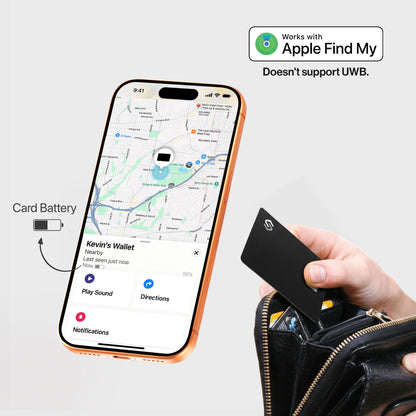 SPOTMINDERS Apple MFi Certified Wallet Tracking Card Black 4-Pack Travel Gifts for Him Works with Apple Find My Rechargeable Tracker IP68 Waterproof 0.07" Slim iPhone Item Finder for Luggage Passport