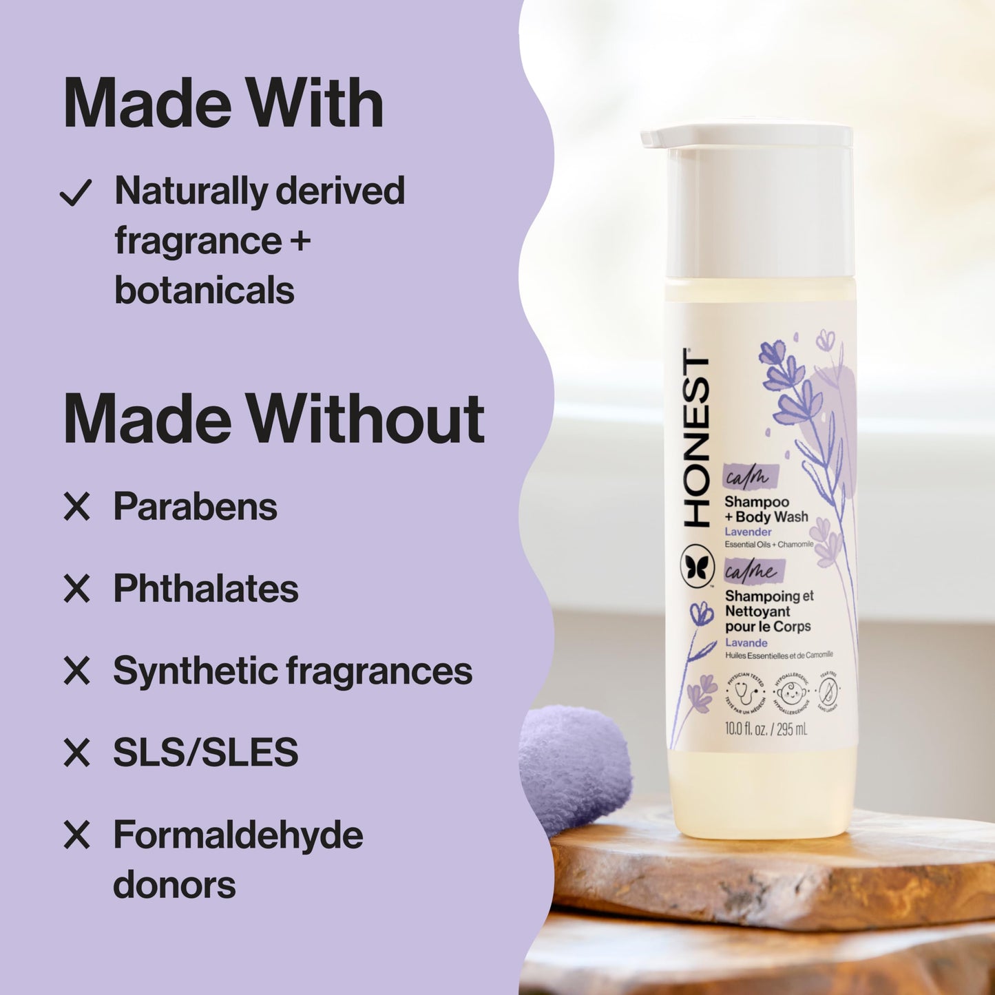 The Honest Company Shampoo & Body Wash, Tear-Free, Fragrance-Free, 10 fl oz