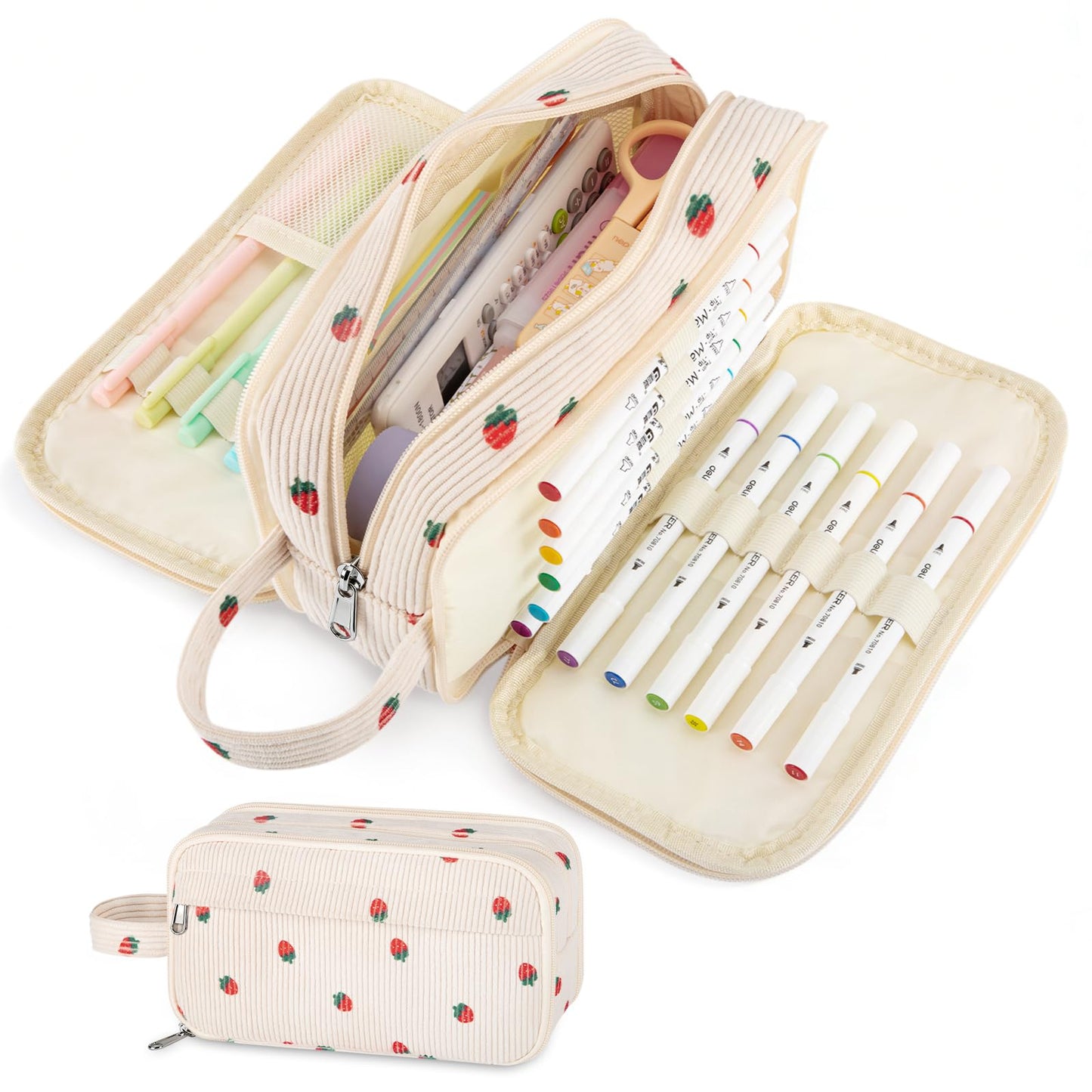 Cute Big Pencil Case Pouch Bag with Handle for Teen Girls Boy Gift