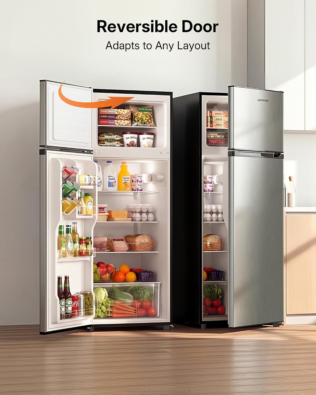 Upstreman 7.7 Cu.Ft. Refrigerator with Freezer Double Door Refrigerator