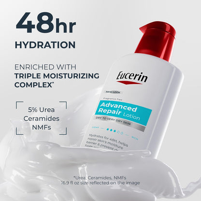 Eucerin Advanced Repair Lotion, Urea Enriched, 16.9 FL OZ