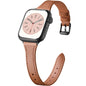 Charlam Slim Leather Band Compatible with Apple Watch Bands for Women 40mm 38mm 41mm 42mm 44mm 45mm 46mm, Top Grain Genuine Leather Strap Thin Wristband for iWatch Series 11 10 SE 9 8 7 6 5 4 3 2 1