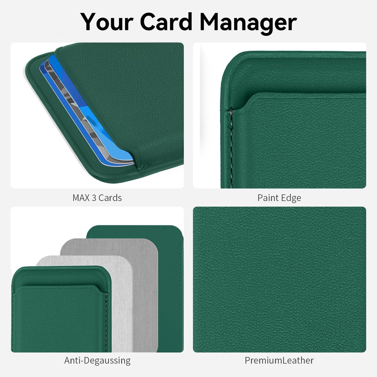 Magnetic Wallet Cell Phone Card Holder for Phone Case with Mag-Safe