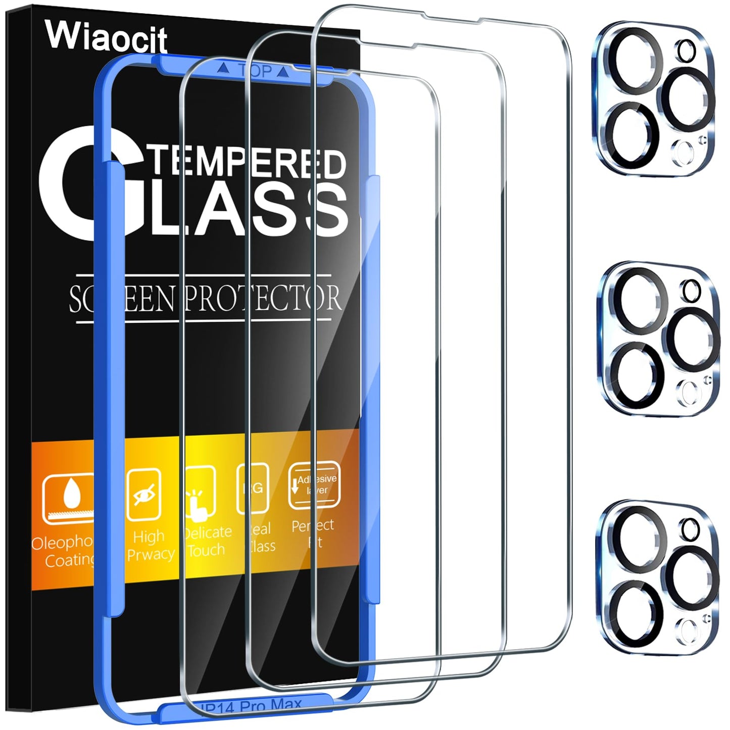 Wiaocit Tempered Glass Privacy Screen Protector for iPhone 15 Pro