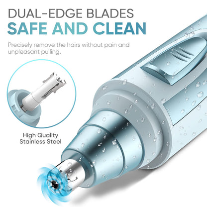 Ear and Nose Hair Trimmer Clipper - 2026 Professional Painless Eyebrow & Facial Hair Trimmer for Men Women,Battery-Operated Trimmer with IPX7 Waterproof,Dual Edge Blades for Easy Cleansing Black