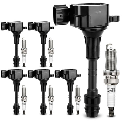 UF667 Ignition Coil & ILZFR6D11 Double Iridium Spark Plug for BMW 2.5-6.0L