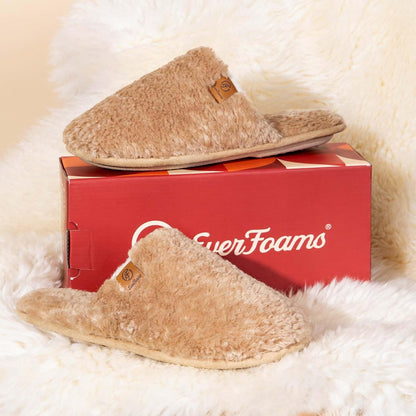 EverFoams Women's Fuzzy Slippers Warm Cozy Memory Foam Indoor House Shoes
