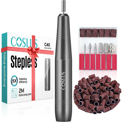 COSLUS C40 Electric Nail Drill Professional, Precise Dial Speed Control
