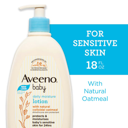 Aveeno Baby Daily Moisture Body Lotion, Fragrance Free, 18 fl. oz