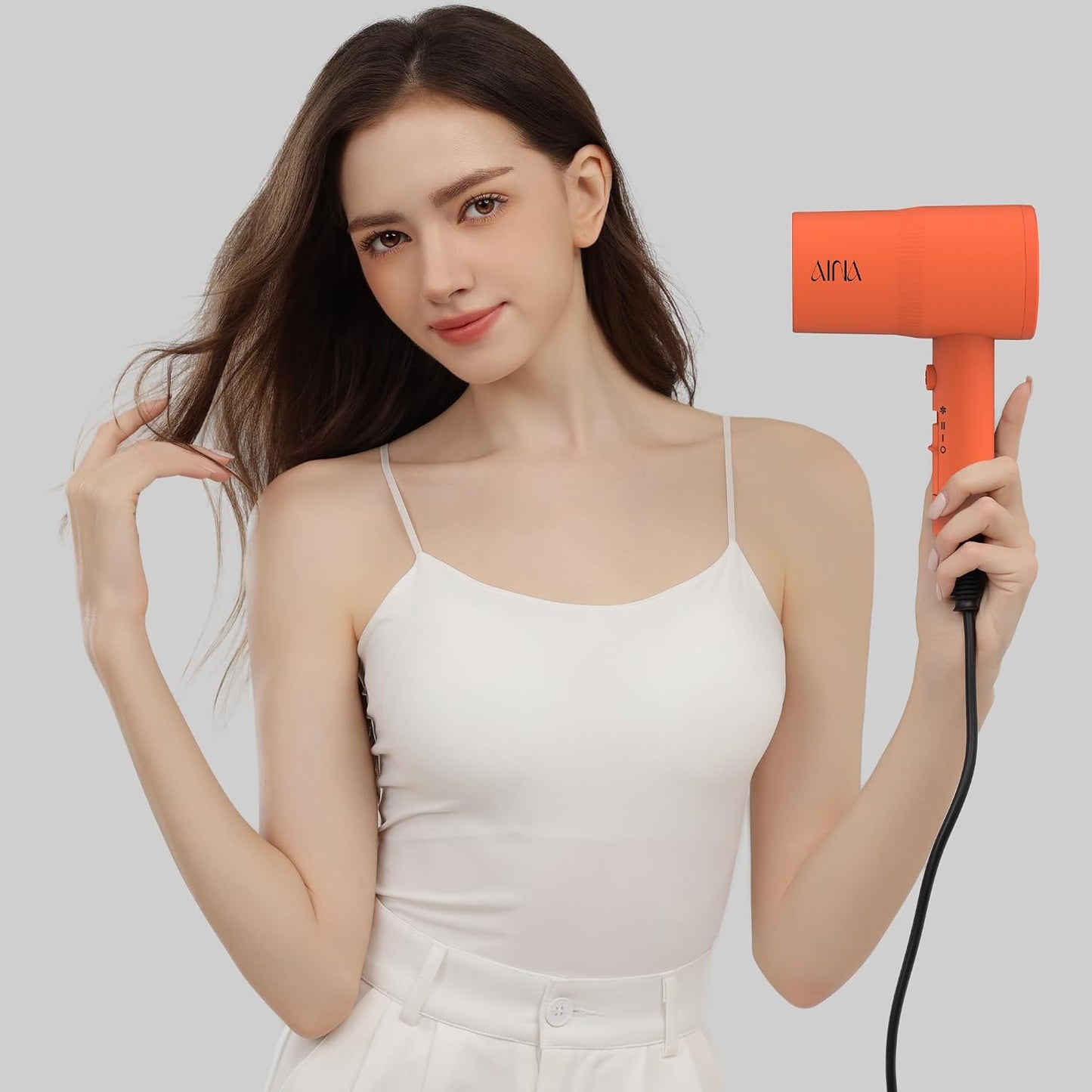 AINA Diffuser Hair Dryer Full-Featured Blow Dryer 110V/1600W(Ash Grey)