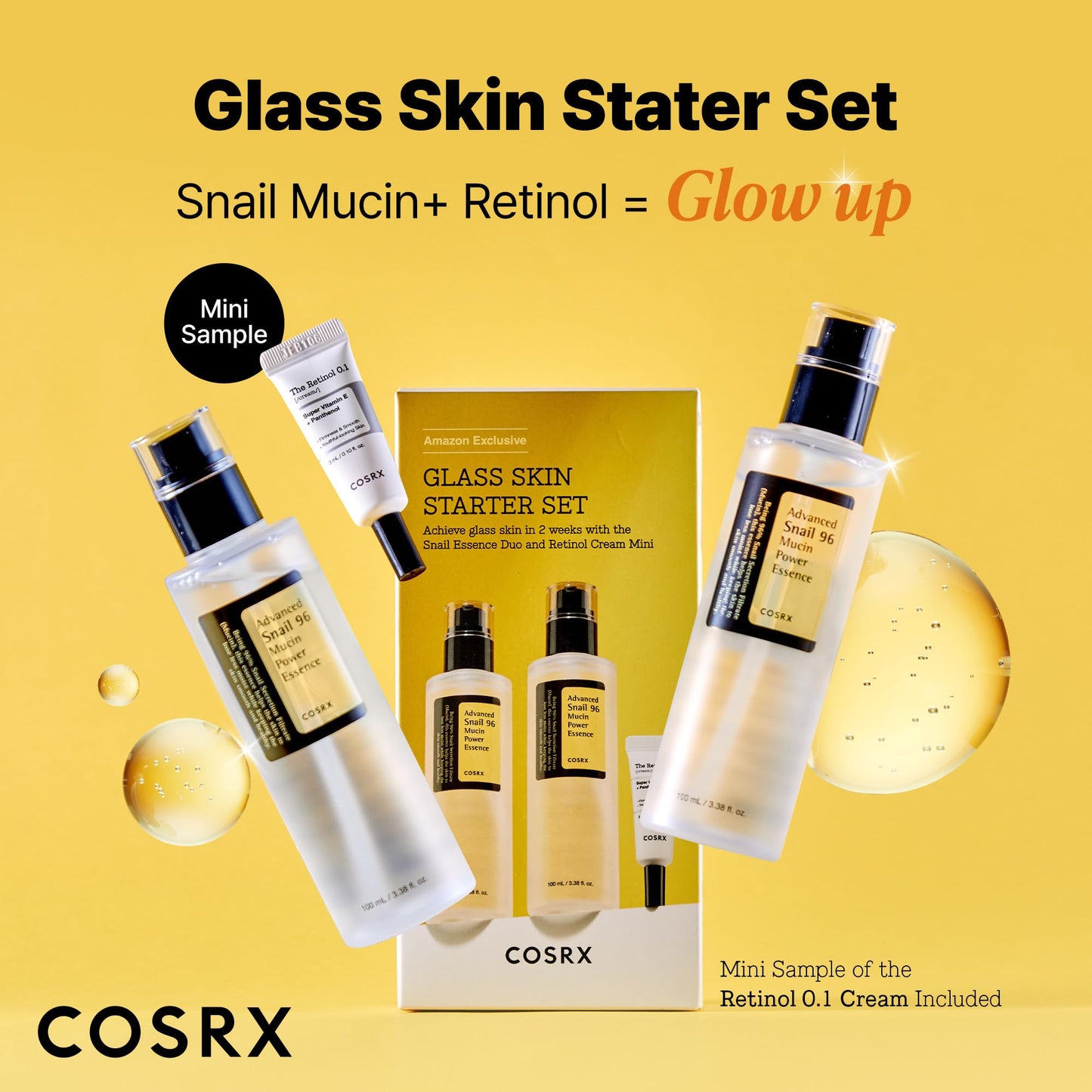 COSRX Snail Mucin 96% Repairing Serum for Sooothing & Hydrating 3.38 oz.