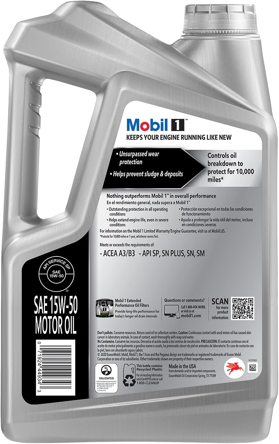 Mobil 1 European Car Formula Full Synthetic Motor Oil 0W-40, 5 Quart