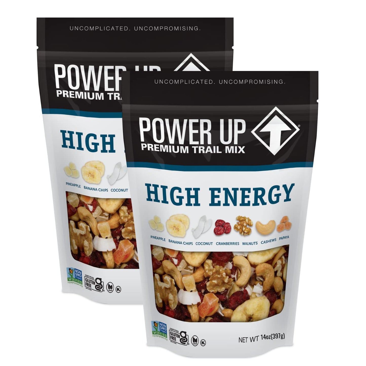 Power Up Trail Mix, Mega Omega Trail Mix, Non-GMO, Vegan, Gluten Free, No Artificial Ingredients, Gourmet Nut, 14 Ounce Bag