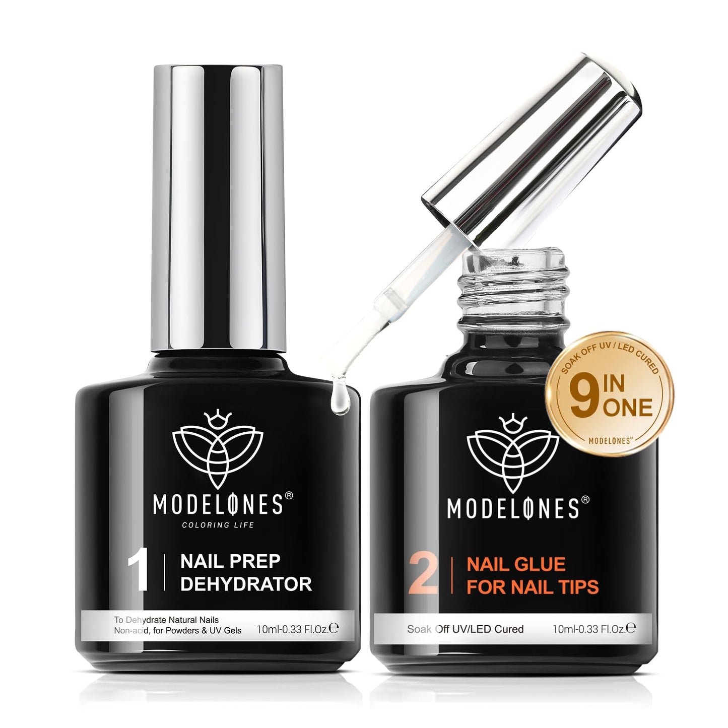 modelones Gel Top Base Coat Set 15ml 2026 Upgrade No Wipe Super Shine