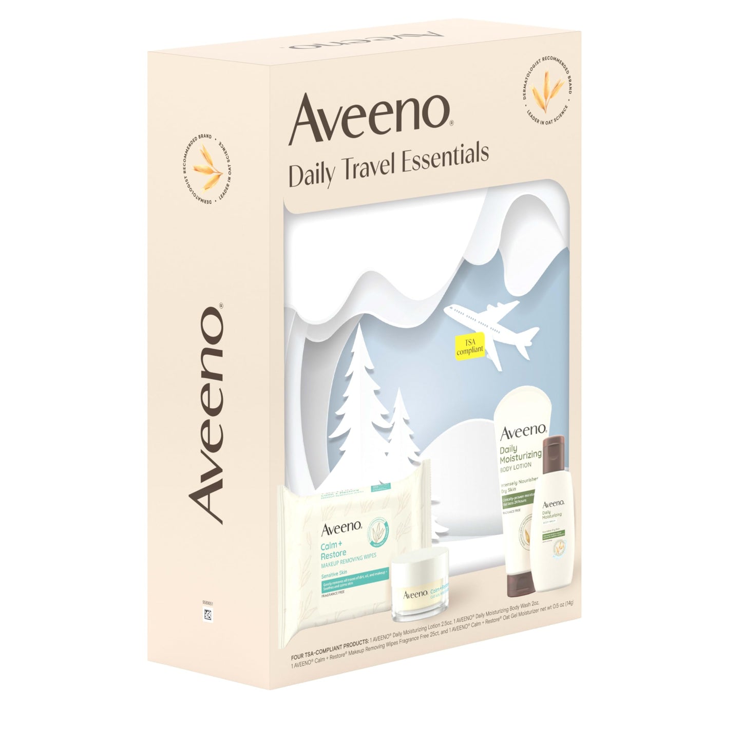 Aveeno Daily Moisturizing Body Lotion for Normal to Dry Skin, Moisturizer with Soothing Prebiotic Oat, Non Greasy, Non Comedogenic, Fragrance Free Body Lotion for Women & Men, 18 Fl Oz