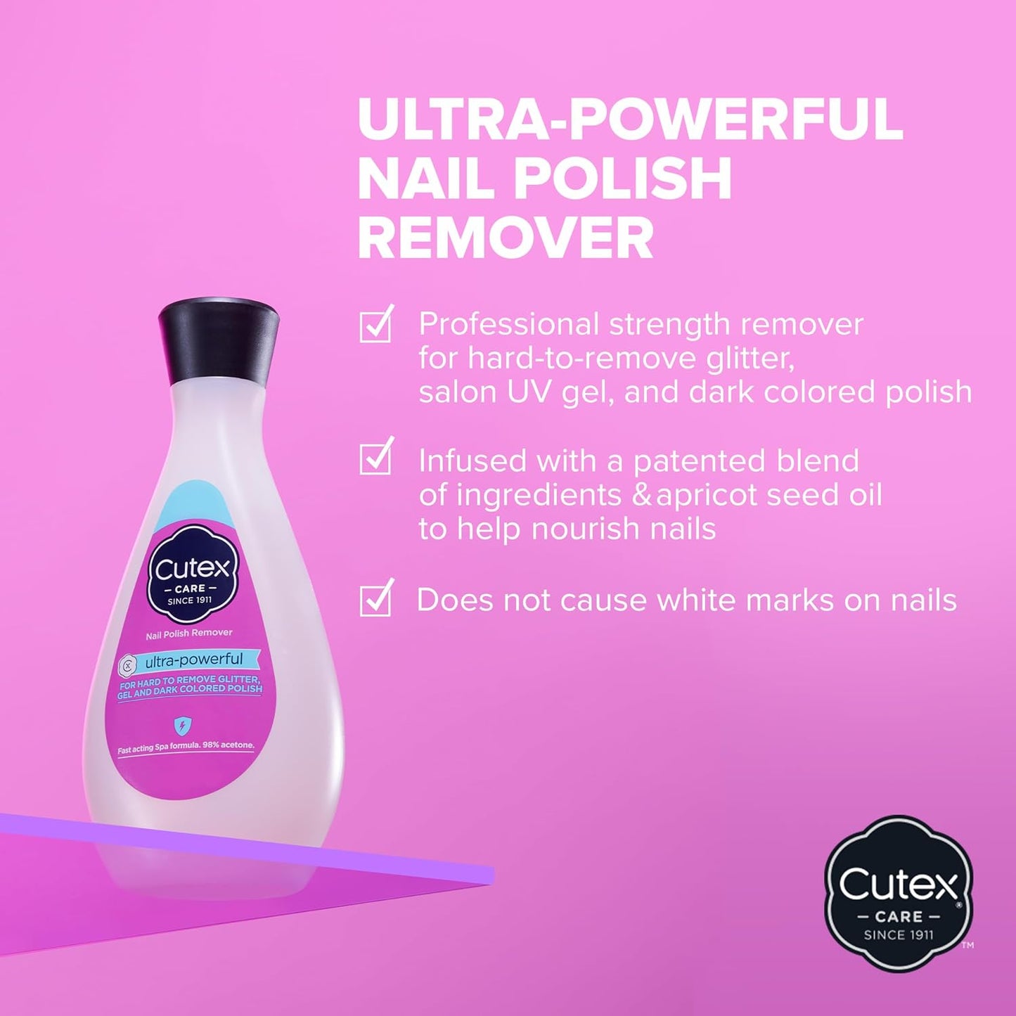 Cutex Nail Polish Remover, Strength Shield, Leaves Nails Looking Healthy, Contains Vitamins E, B5 & Hydrolyzed Silk, 6.76 Fl Oz