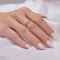 BTArtbox Press On Nails, Cream Puff, Short Almond, Ombre Off White, 32Ct